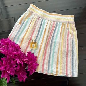 SOLD! Loft Outlet Multi-color Stripes Linen Skirt Size XSP